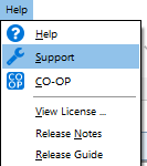 Help and Support menu in the Argos Main Interface.  